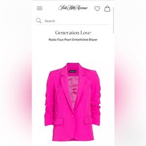 Nadia Faux Pearl-Embellished Blazer size XS